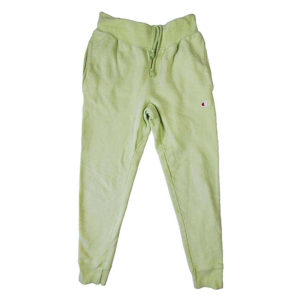 Champion Reverse Weave Lime Green Jogger Sweatpants Women's Small 82% Cotton
